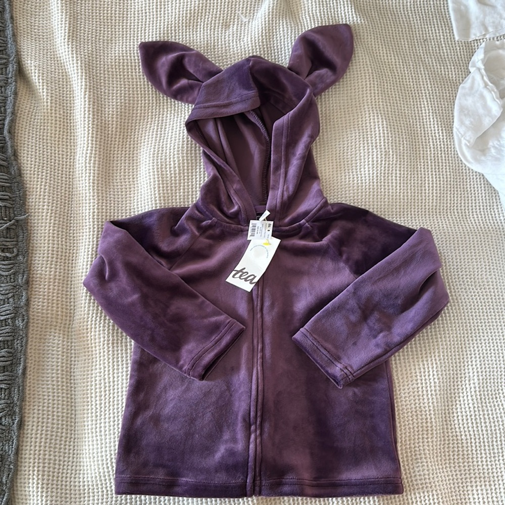 Tea purple velour zip up 18-24 months